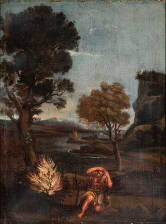 il Domenichino (studio) (Bologna, 1581 - Napoli, 1641) Paesaggio con Mosè e...