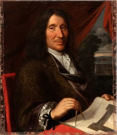 Artista francese, seconda metà XVII secolo Ritratto di architetto Olio su...