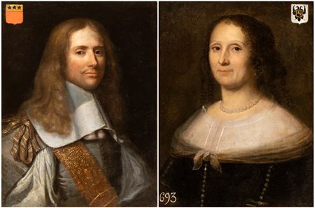 Philippe de Champaigne (cerchia di) (Bruxelles, 1602 - Parigi, 1674) a)...