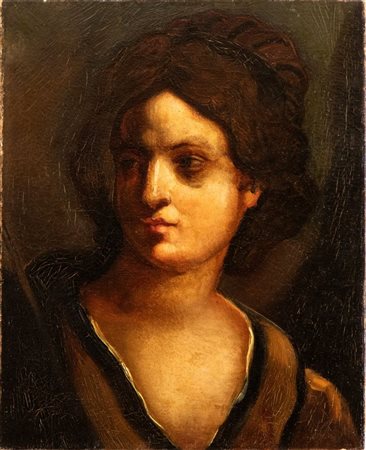 Artista attivo a Roma, XVII secolo Busto di giovane donna Olio su tela cm. 46x37