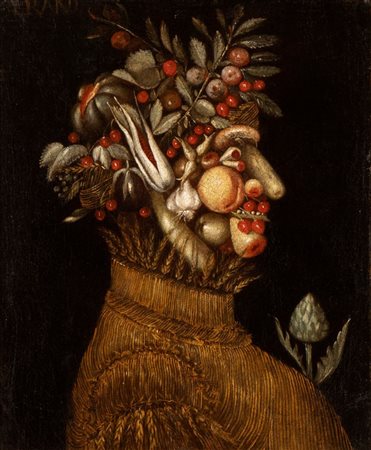 Giuseppe Arcimboldo (seguace di) (Milano, 1526 - 1593) Estate Olio su tela...