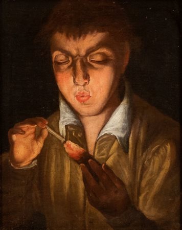El Greco (copia da) (Candia, 1541 - Toledo, 1614) Giovane che soffia su un...