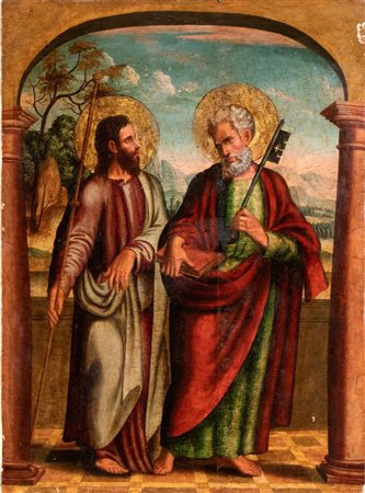Scuola lombarda, XVI secolo (neimodi_di) San Giacomo e San Pietro Olio su...