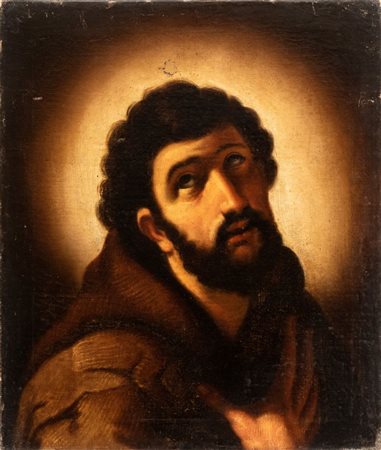 Artista genovese, XVII secolo San Francesco Olio su tela cm. 60x51