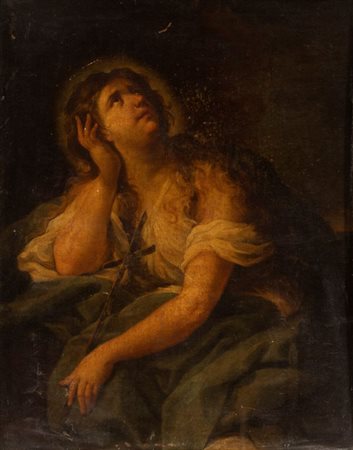 Luca Giordano (cerchia di) (Napoli, 1634 - 1705) Maddalena penitente Olio su...