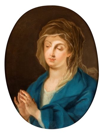 Artista romano, metà XVIII secolo Madonna orante Olio su tela cm. 62x47,5....