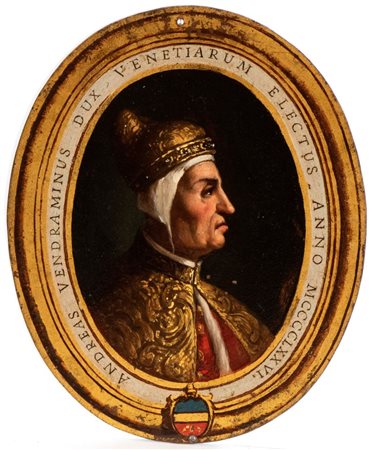 Artista veneziano, XVIII secolo Ritratto del Doge Andrea Vendramin Olio su...