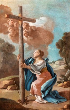Francesco de Mura (ambito di) (Napoli, 1696 - 1782) Sant'Elena in adorazione...