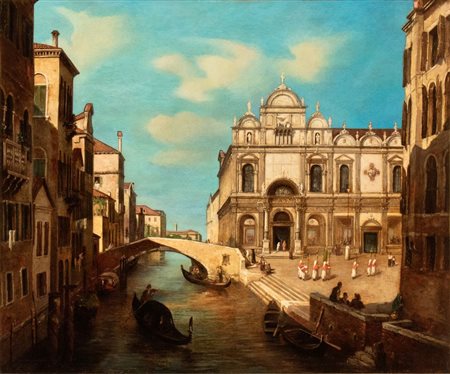 Artista attivo a Venezia, XIX secolo Veduta di Campo San Giovanni e Paolo,...