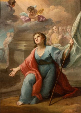 Artista emiliano, XVIII secolo Sant'Orsola martire con le vergini Olio su...