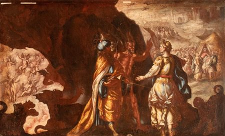 Artista napoletano, XVII secolo Aletto esce dall'Inferno per mettere...