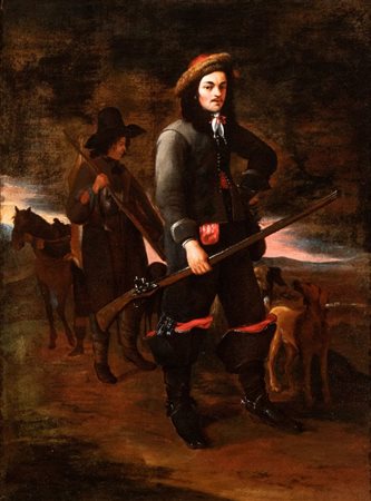 Michiel Sweerts (attribuito a) (Bruxelles, 1618 - Goa, 1664 ) Due cacciatori...