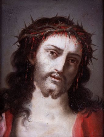 Artista emiliano, XVIII secolo Ecce Homo Olio su rame cm 23x20. Con corniceIl...