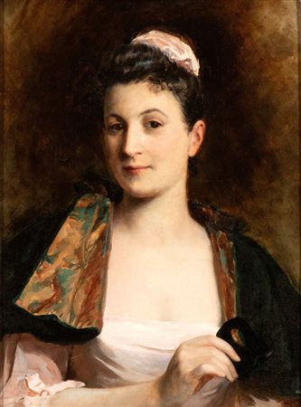 Charles Josuah Chaplin (Les Andelys, 1825 - Parigi, 1891) Ritratto di dama...