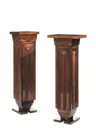 ENRICO DEL DEBBIO (Carrara 1891 - Roma-1973) DUE COLONNE, 1926 CIRCAMogano,...