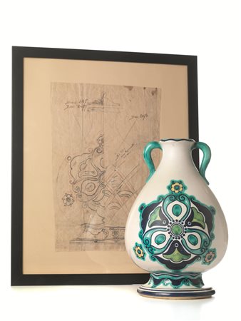 VASO, 1925 CIRCAManifattura Chini, Fornaci di San Lorenzo maiolica fondo...