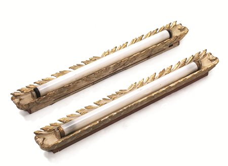 Osvaldo Borsani (Varedo 1911 - Milano 1985) COPPIA DI PLAFONIERE PORTA-NEON,...