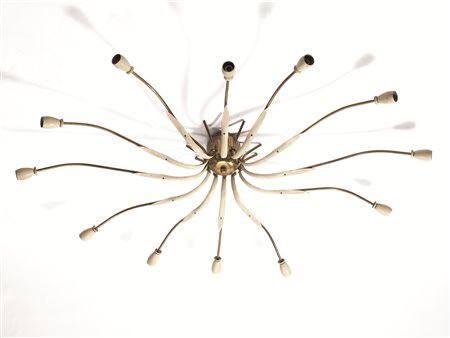 Osvaldo Borsani (Varedo 1911 - Milano 1985) LUMIERA A DODICI LUCI, 1950 CIRCA...