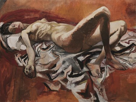Renato Guttuso(Bagheria 1912 - Roma 1987)NUDO DISTESOolio su tela, cm...