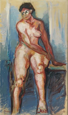 Fausto Pirandello(Roma 1899 - Roma 1975)NUDO FEMMINILEolio su tela, cm...