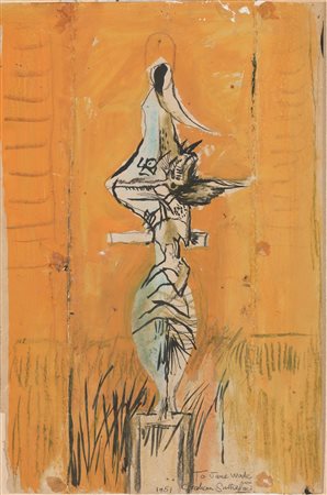 Graham Sutherland (Londra 1903 - 1980) COMPOSIZIONE tempera su carta, cm...