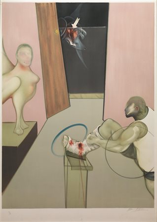 Francis Bacon (Dublino 1909 - Madrid 1992) OEDIPE ET LE SPHINX D'APRÈS INGRES...