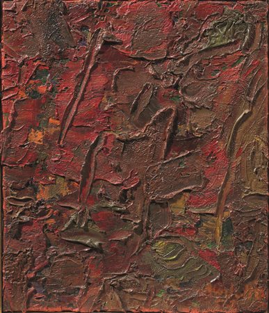 Ennio Morlotti (Lecco 1910 - Milano 1992) COMPOSIZIONE olio su tela, cm 35x30...