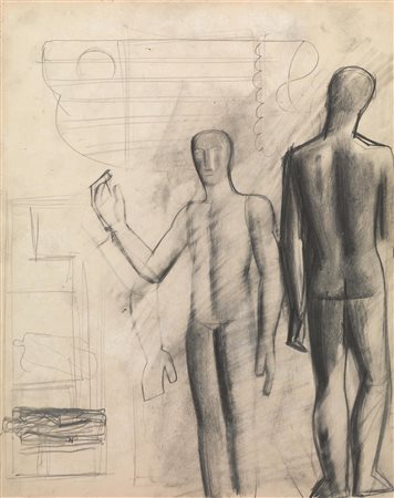 Mario Sironi (Sassari 1885 - Milano 1961) 1) NUDI MASCHILI matita su carta...