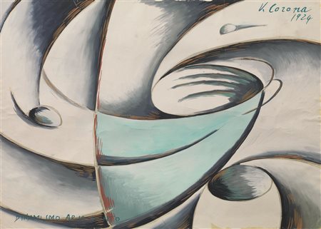 Vittorio Corona (Palermo 1901 - Roma 1966) DINAMISMO ARIA VENTO tempera e...