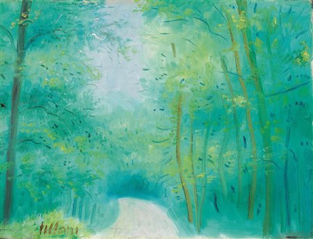 Umberto Lilloni (Milano 1898 - 1980) STUDIO AL MATTINO olio su tela, cm 30x40...