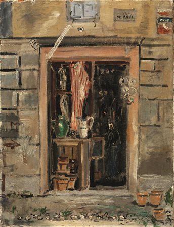 Filippo de Pisis (Ferrara 1896 - Milano 1956) LA BOTTEGA DEL VASAIO olio su...