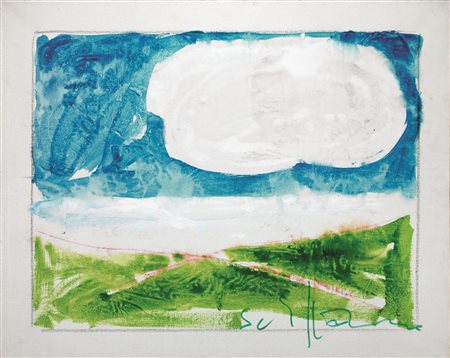 Mario Schifano (Homs 1934 - Roma 1998) PAESAGGIO ANEMICO smalto su tela, cm...