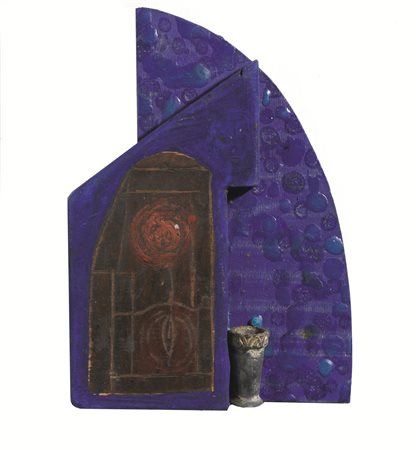 Bruno Ceccobelli (Todi 1952) a) SENZA TITOLO tecnica mista su legno sagomato,...