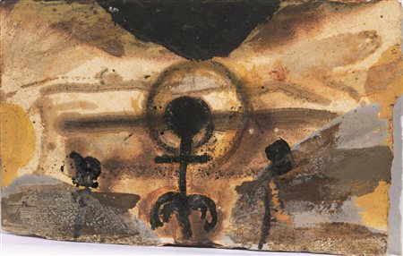 Bruno Ceccobelli (Todi 1952) COMPOSIZIONE tempera su cartone pressato, cm...