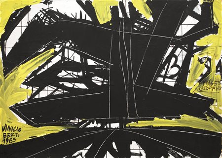Vinicio Berti (Firenze 1921 - 1991) PROGETTO UTOPIA H3 olio su cartone, cm...