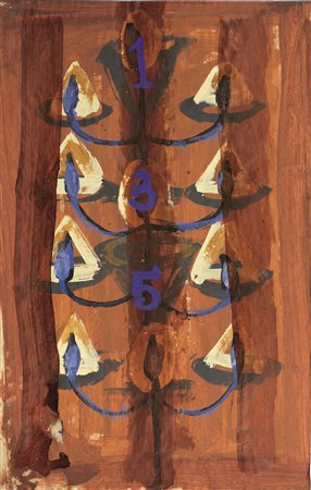 Bruno Ceccobelli (Todi 1952) a) MESSO DI LUCE tempera e olio su carta, cm...