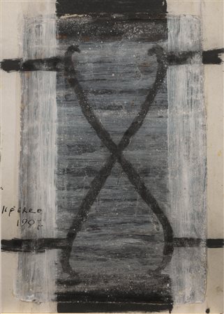 Piero Pizzi Cannella (Rocca di Papa 1955) IL FERRO tecnica mista su cartone,...