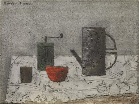 Xavier Bueno (Vera De Bidasoa 1915 - Fiesole 1979) NATURA MORTA CON TAZZA...