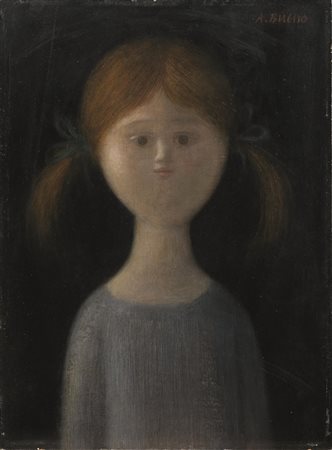 Antonio Bueno (Berlino 1918 - Fiesole 1984) VOLTO FEMMINILE olio su faesite,...