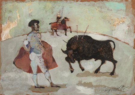 Antonio Possenti (Lucca 1933) a) COMPOSIZIONE olio su tavola, cm 24x29,5...