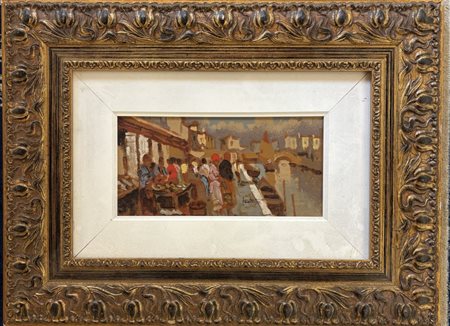 Enrico del frate Palmanova (UD) 1929 - 2006 Venezia Canale a Chioggia