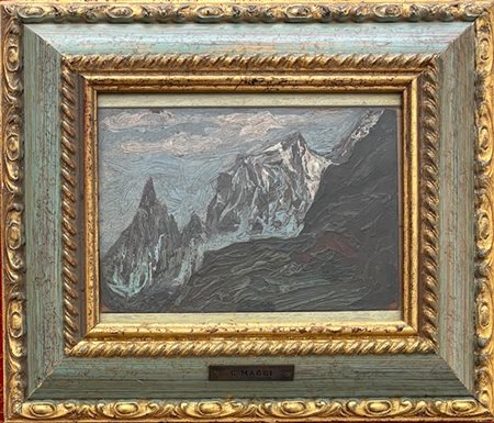 Siglato C.M. Italia del nord XIX secolo Il monte bianco