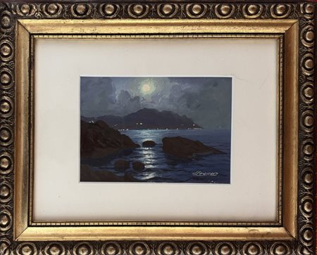 Saverio Seassaro Genova 1917 - 2016 Notturno, monte di Portofino