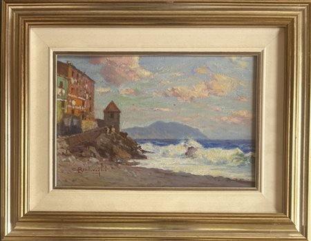 Cesare Bentivoglio Genova 1868 - 1952 Veduta di Genova