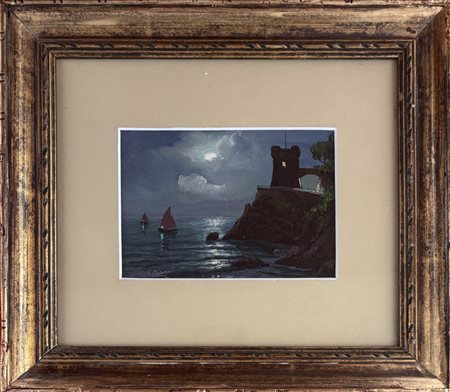 Saverio Seassaro Genova 1917 - 2016 Notturno, torre di Gropallo 