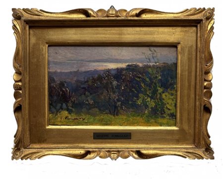 Giuseppe Pennasilico Napoli 1861 - 1940 Genova Tramonto sulle alture di Genova
