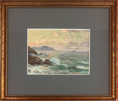 Berto Ferrari Bogliasco (GE) 1887 - 1965 Genova Veduta del promontorio di Portofino