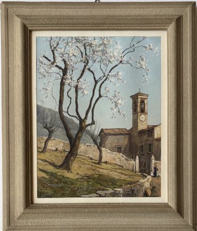 Piero Leidi Brescia 1892 - 1976 Bedizzole (BS) Chiesa di San Francesco da Paola Brescia, fiori di mandorlo