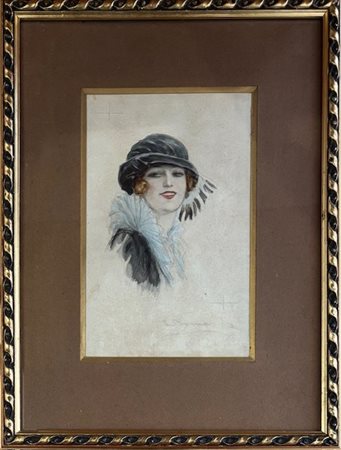 Luigi Bompard Bologna 1897 - 1953 Roma Ritratto femminile