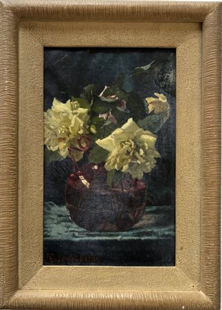 Francesco Colombi Borde Cremona 1846 - 1905 Vaso di rose